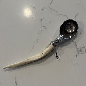 Silver and Tan Antler Handle Scoop